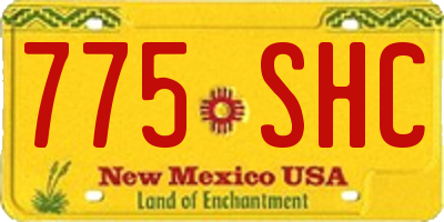 NM license plate 775SHC