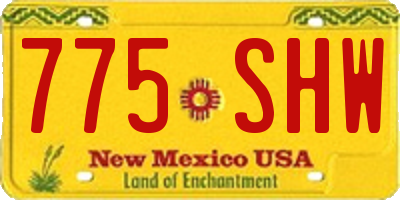 NM license plate 775SHW