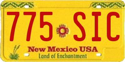 NM license plate 775SIC