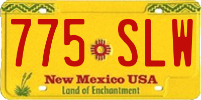 NM license plate 775SLW