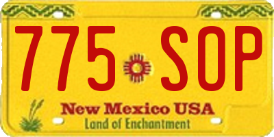 NM license plate 775SOP