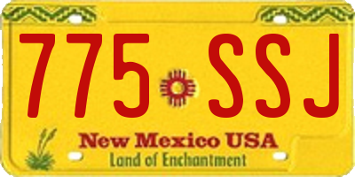 NM license plate 775SSJ