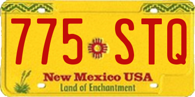 NM license plate 775STQ