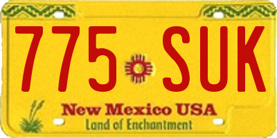 NM license plate 775SUK