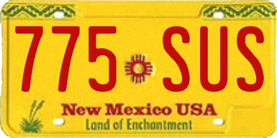 NM license plate 775SUS