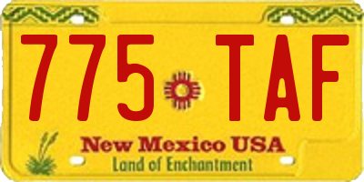 NM license plate 775TAF