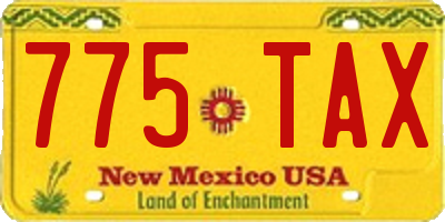 NM license plate 775TAX