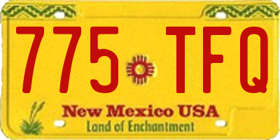 NM license plate 775TFQ