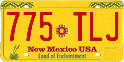 NM license plate 775TLJ