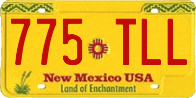 NM license plate 775TLL