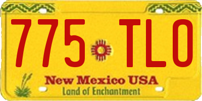 NM license plate 775TLO
