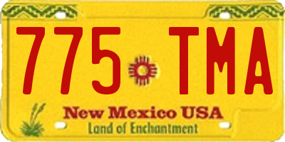 NM license plate 775TMA