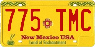 NM license plate 775TMC