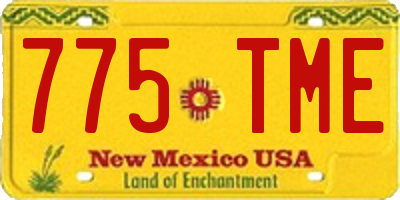NM license plate 775TME