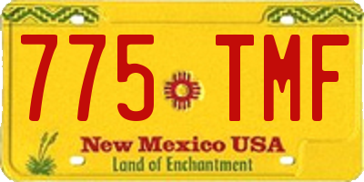 NM license plate 775TMF