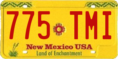 NM license plate 775TMI