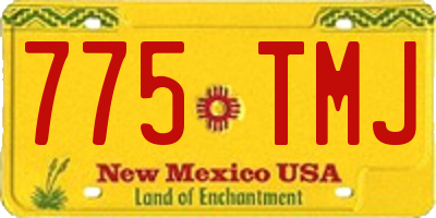 NM license plate 775TMJ