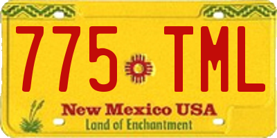 NM license plate 775TML