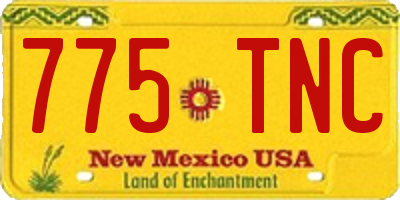 NM license plate 775TNC