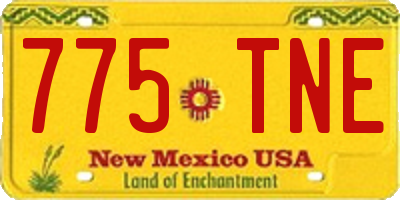 NM license plate 775TNE