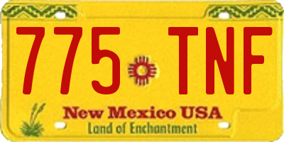 NM license plate 775TNF