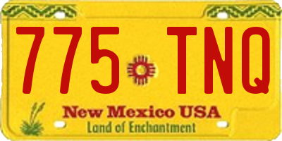NM license plate 775TNQ
