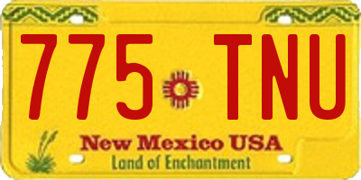 NM license plate 775TNU