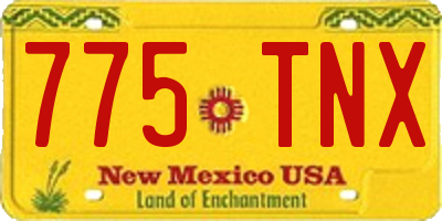 NM license plate 775TNX