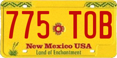 NM license plate 775TOB