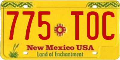 NM license plate 775TOC