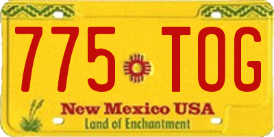 NM license plate 775TOG
