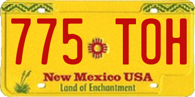 NM license plate 775TOH