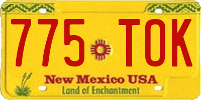 NM license plate 775TOK