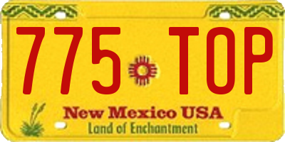 NM license plate 775TOP
