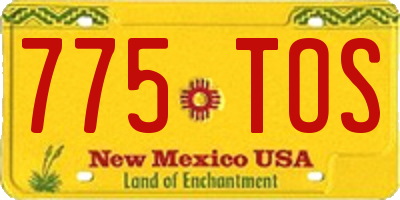 NM license plate 775TOS
