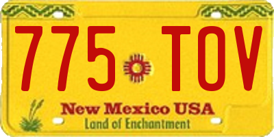 NM license plate 775TOV