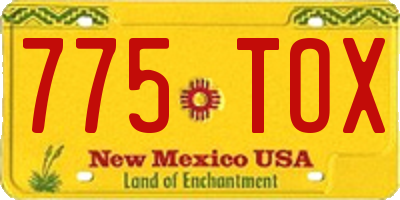 NM license plate 775TOX