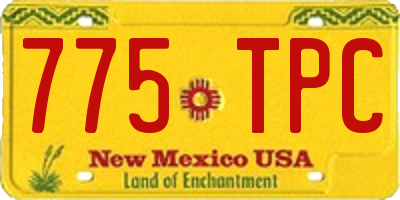 NM license plate 775TPC