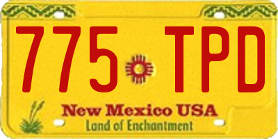 NM license plate 775TPD