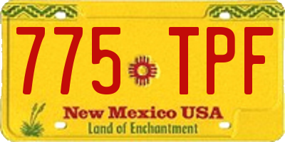 NM license plate 775TPF