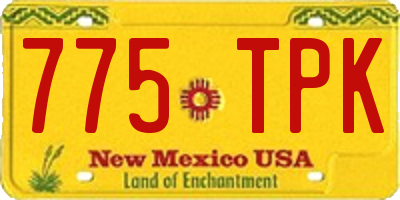 NM license plate 775TPK
