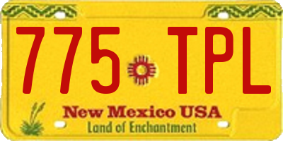NM license plate 775TPL