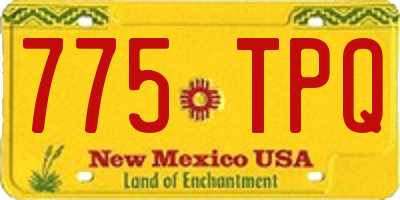 NM license plate 775TPQ