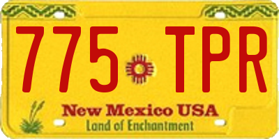 NM license plate 775TPR