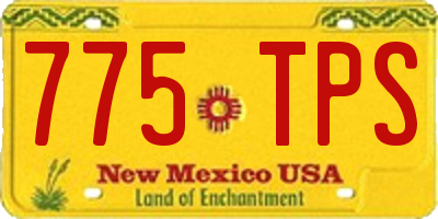 NM license plate 775TPS