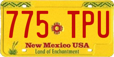 NM license plate 775TPU