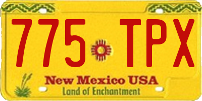 NM license plate 775TPX