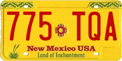NM license plate 775TQA