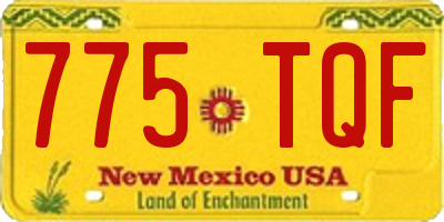 NM license plate 775TQF