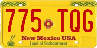 NM license plate 775TQG